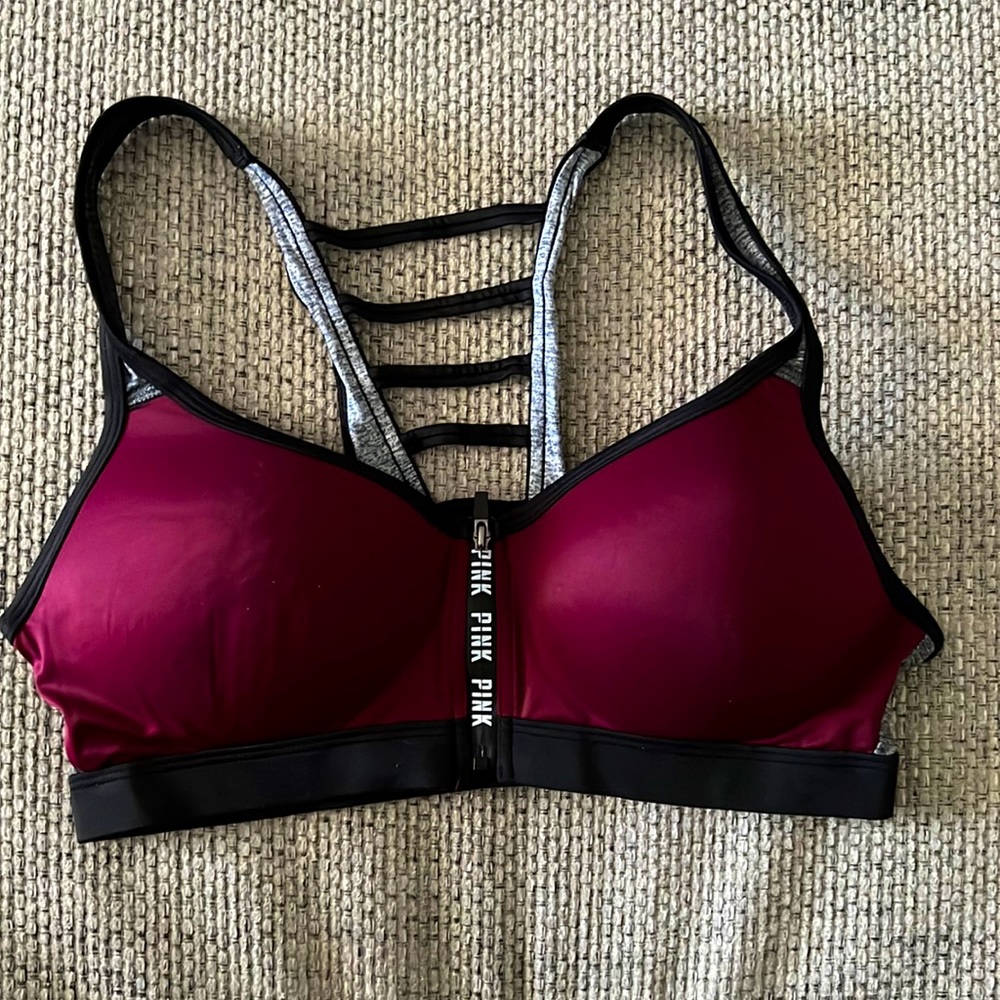 Maroon Pink sports bra